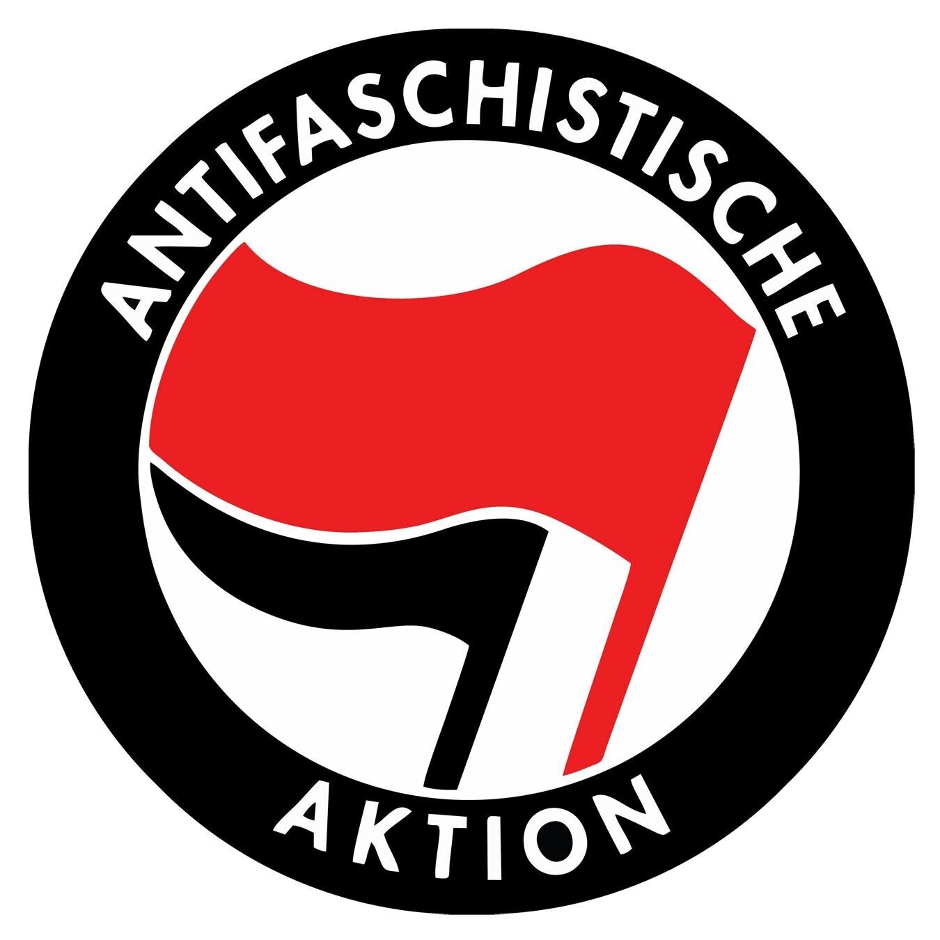 Antifaschistische Aktion — red and black anti-fascist flags